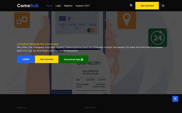 Screenshot of comesub.com