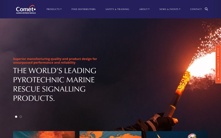 Screenshot of comet-marine.com
