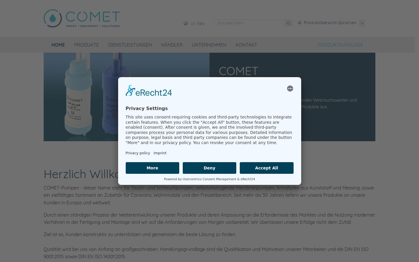 Screenshot del banner di consenso mostrato prima di qualsiasi interazione
