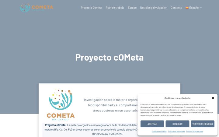 Captura de pantalla de cometaproject.org