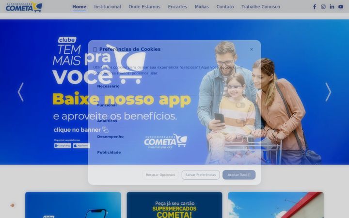 Screenshot of cometasupermercados.com.br