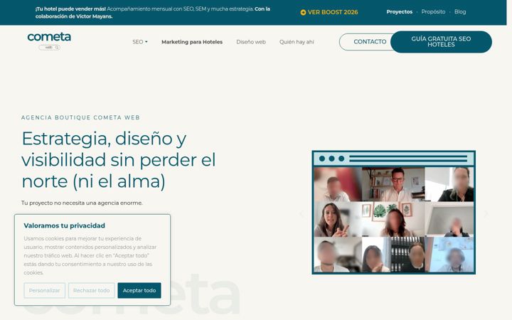 Screenshot stránky cometaweb.es