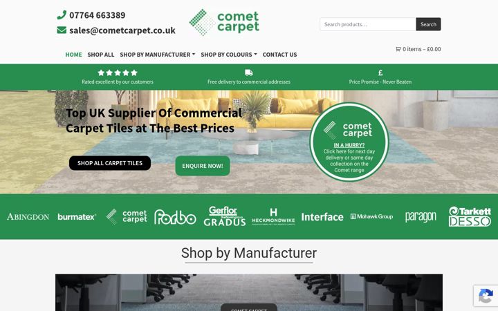Screenshot of cometcarpet.co.uk