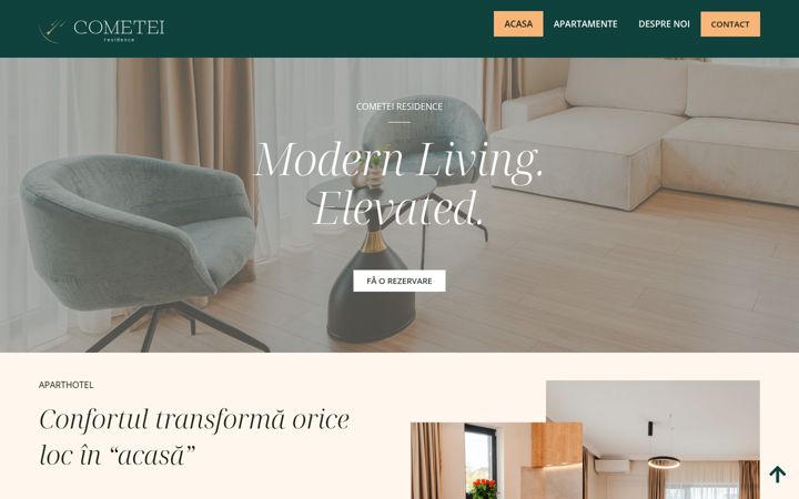 Screenshot of cometeiresidence.ro