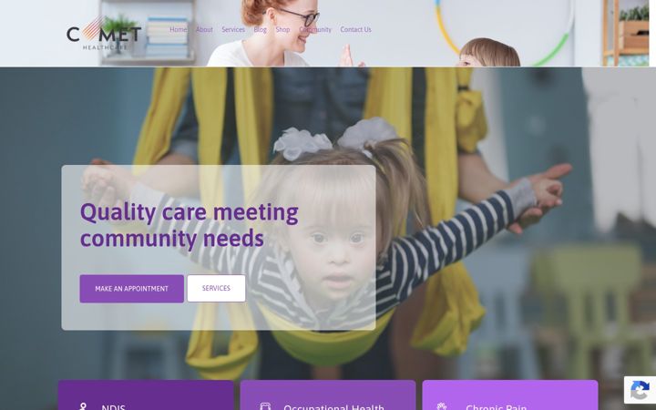 Ekraanipilt saidist comethealthcare.com.au