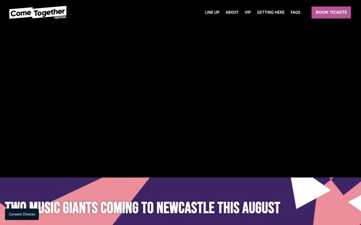 Screenshot of cometogetherfestival.co.uk