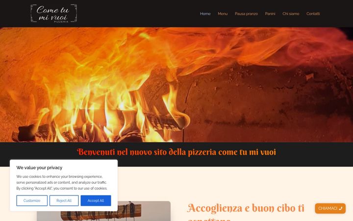 Екранна снимка на cometumivuoipizzeria.it