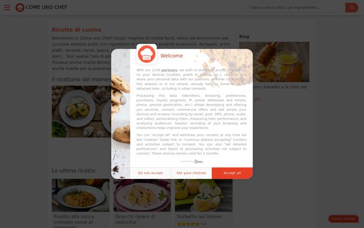 Screenshot of comeuno-chef.com