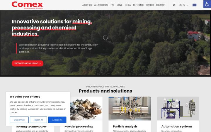 Screenshot of comex-group.com