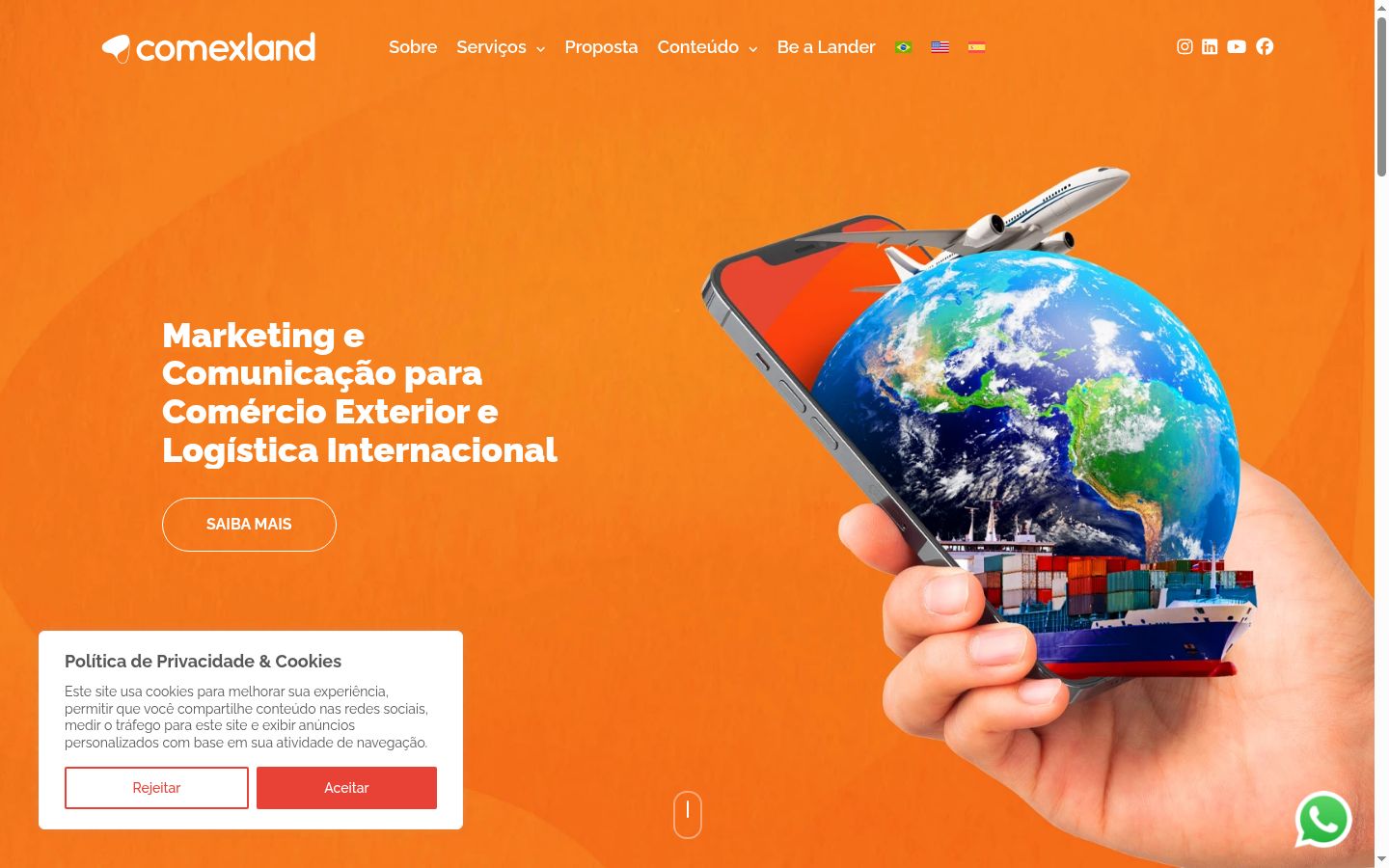 Screenshot del banner di consenso mostrato prima di qualsiasi interazione