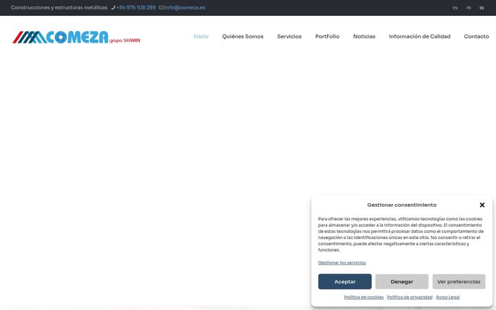 Screenshot stránky comeza.es