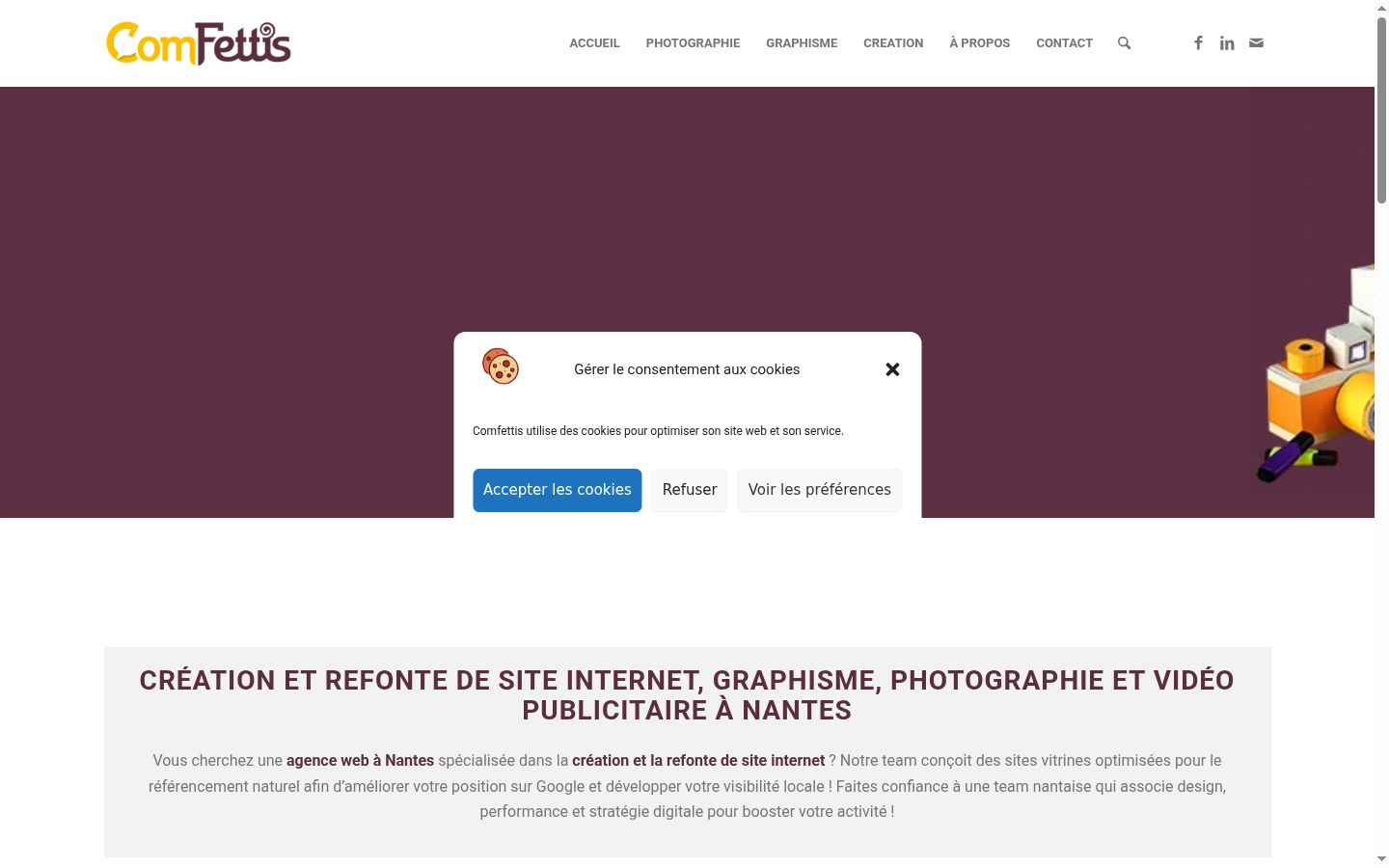 Screenshot van de toestemmingsbanner zoals getoond vóór enige interactie
