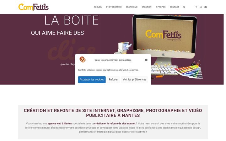 Screenshot of comfettis.fr