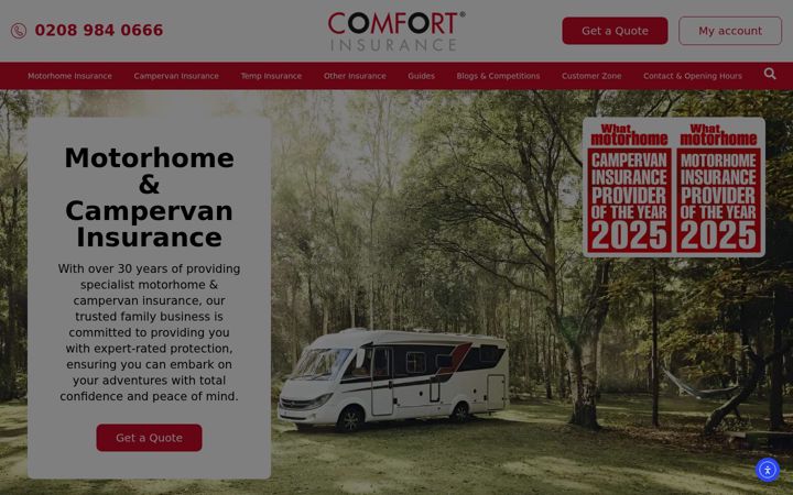 Ekrano kopija comfort-insurance.co.uk