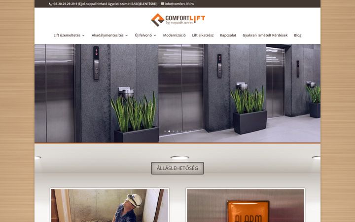 Screenshot of comfort-lift.hu