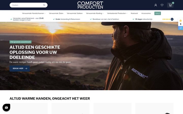Captura de pantalla de comfort-producten.nl