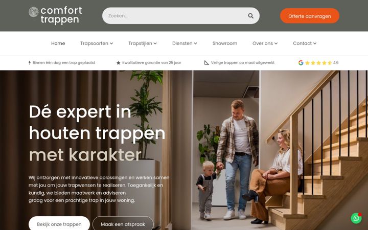 Captura de pantalla de comfort-trappen.nl
