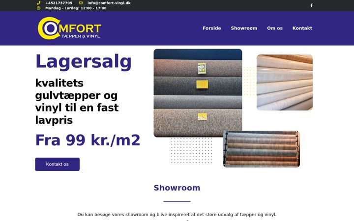 Screenshot of comfort-vinyl.dk
