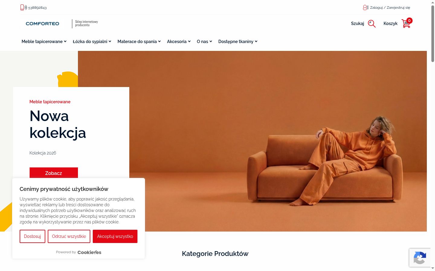 Screenshot del banner di consenso mostrato prima di qualsiasi interazione