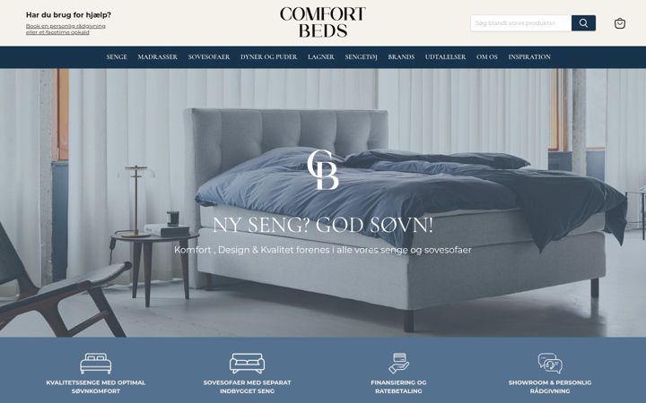 Screenshot of comfortbeds.dk