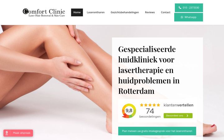Screenshot of comfortclinic.nl
