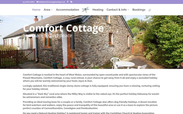 Screenshot di comfortcottagehealing.co.uk