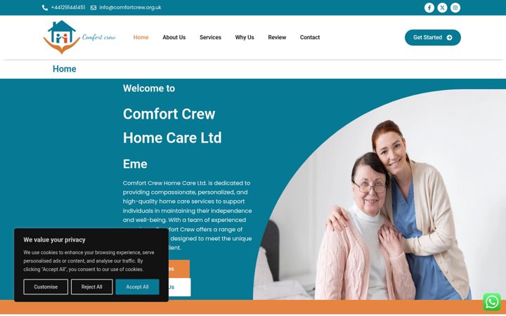 Screenshot di comfortcrew.org.uk