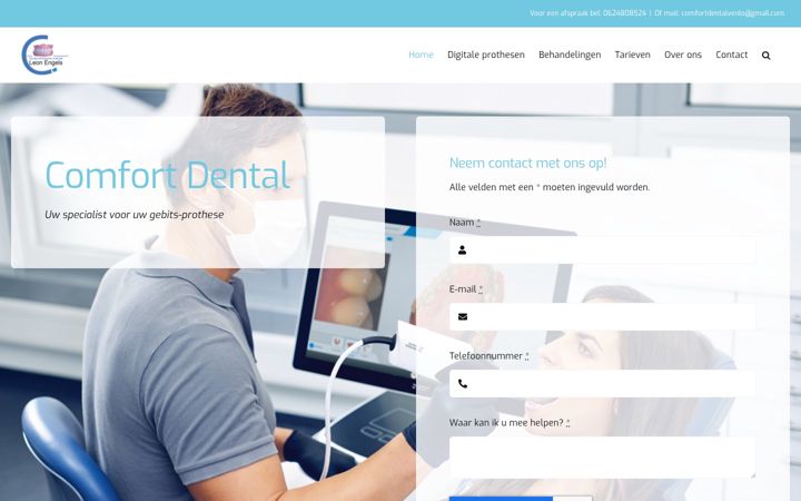 Captura de pantalla de comfortdental.nl