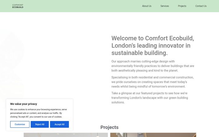 Screenshot di comfortecobuild.co.uk