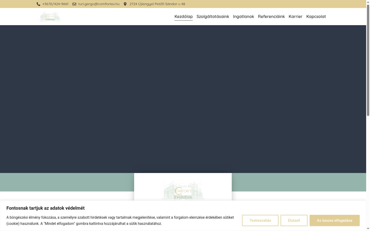 Screenshot del banner di consenso mostrato prima di qualsiasi interazione