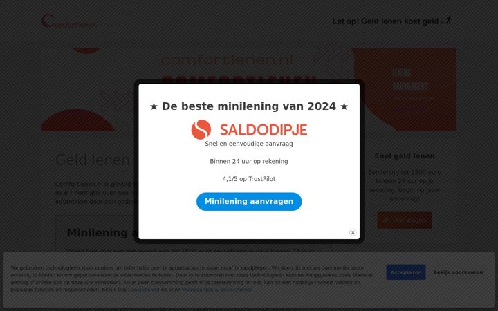 Captura de pantalla de comfortlenen.nl