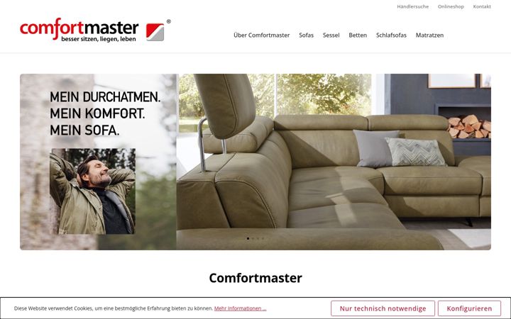 Screenshot of comfortmaster.de