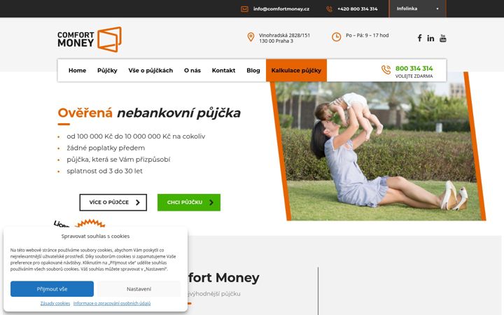 Ekrano kopija comfortmoney.cz