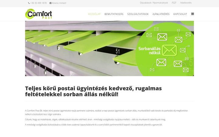Екранна снимка на comfortpost.hu