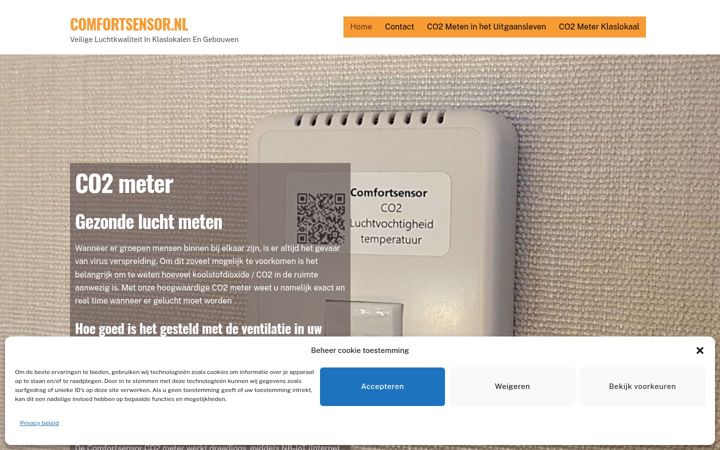 Screenshot of comfortsensor.nl