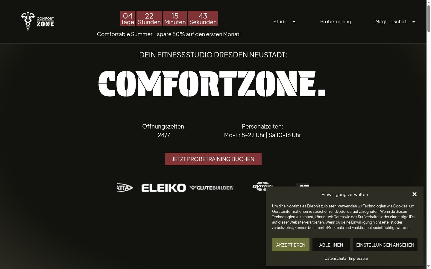 Screenshot van de toestemmingsbanner zoals getoond vóór enige interactie