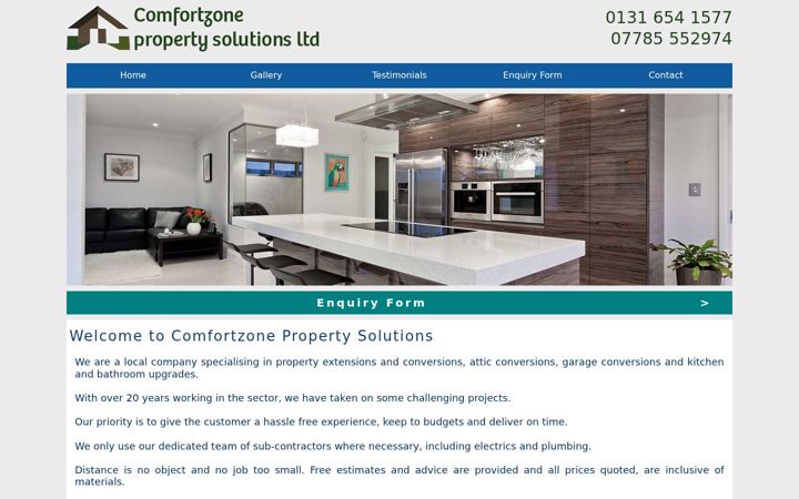 Screenshot of comfortzoneproperty.co.uk