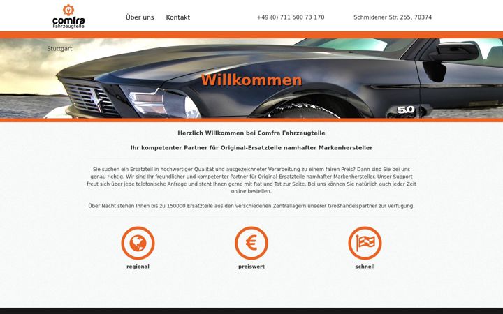Screenshot of comfra.de