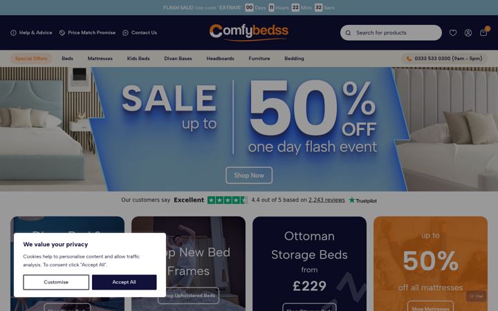 Screenshot of comfybedss.co.uk