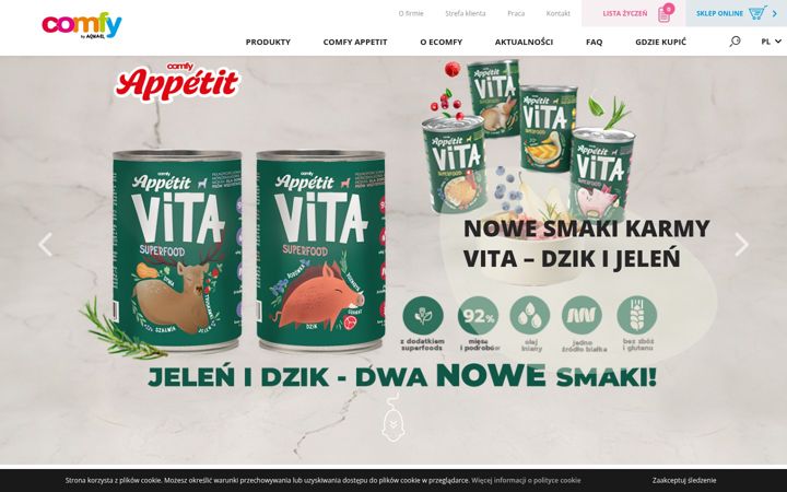 Snímek obrazovky comfypet.pl