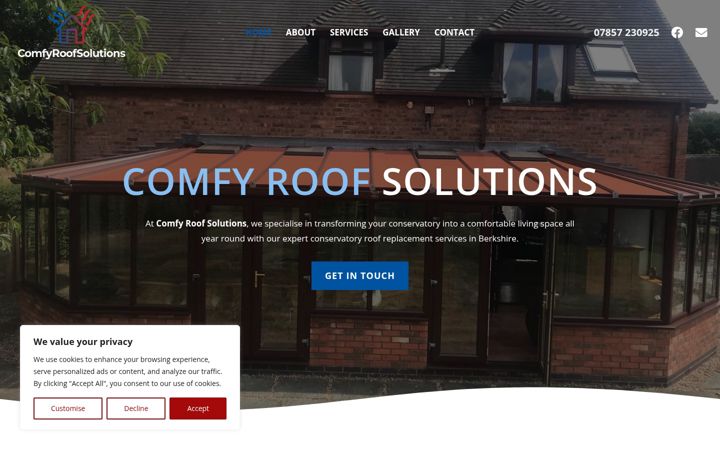 Screenshot of comfyroofsolutions.co.uk