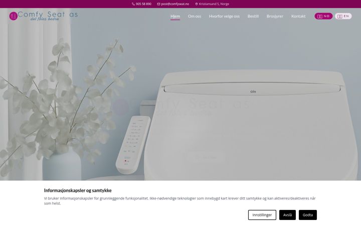Screenshot of comfyseat.no