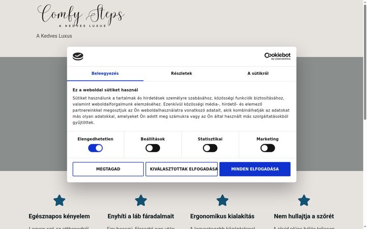 Screenshot of comfysteps.hu