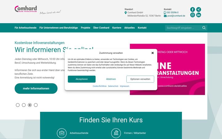 Screenshot of comhard.de