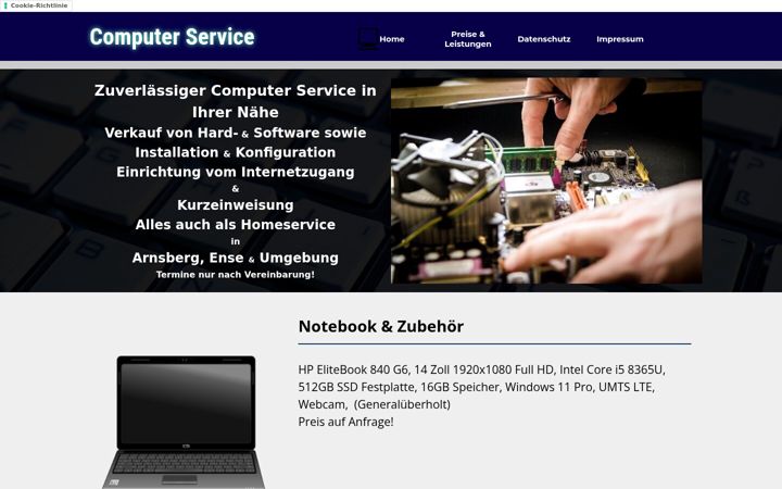 Screenshot of comhell.de