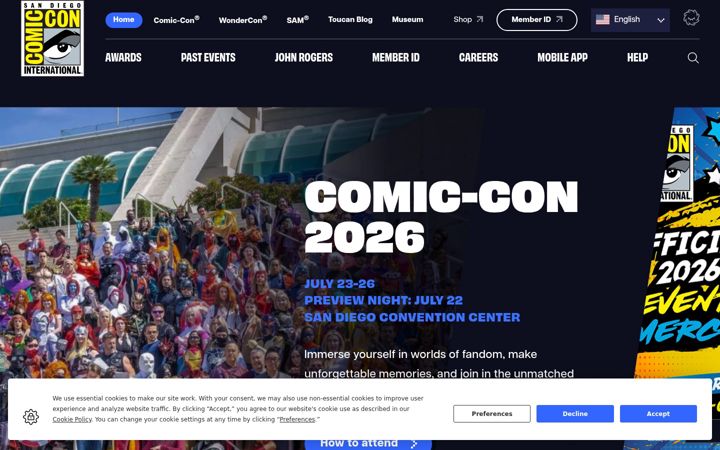 Ekrano kopija comic-con.org
