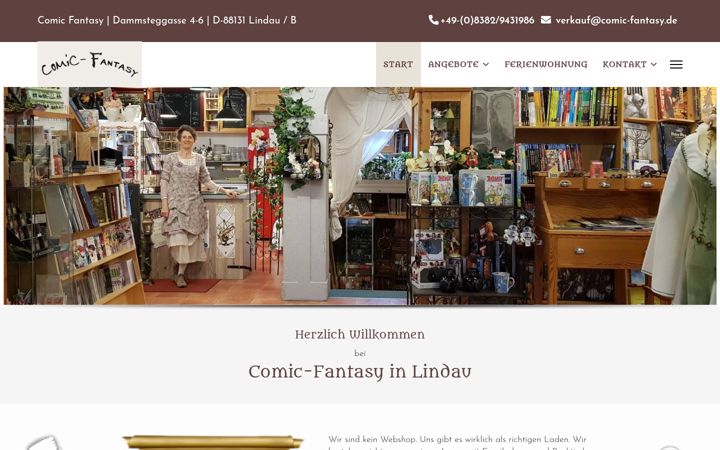 Screenshot of comic-fantasy.de
