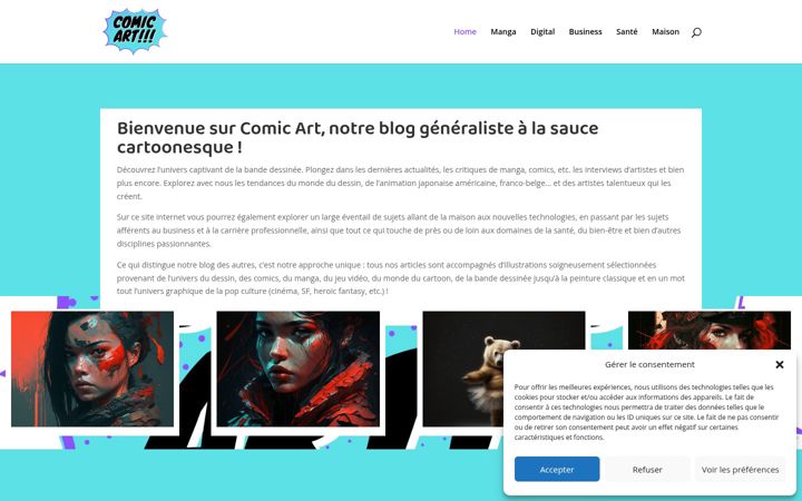 Snímek obrazovky comicart.fr