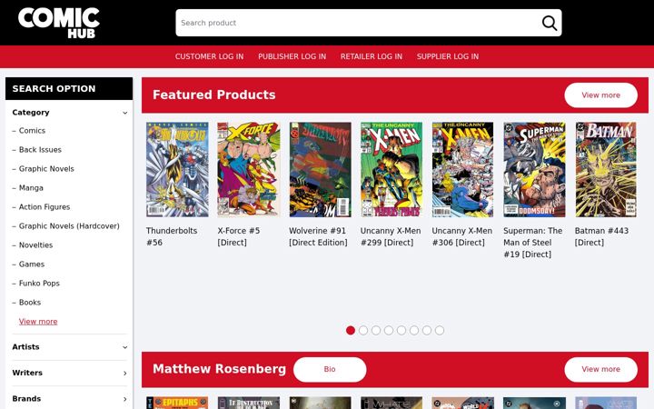 Screenshot of comichub.com