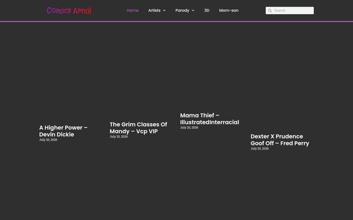 Screenshot of comicsarmy.com